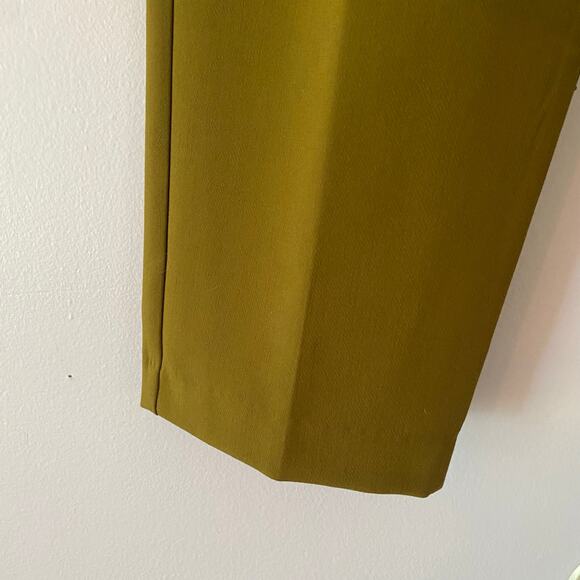 Zara Olive Green Straight Leg Ankle Dress Pants Slacks Workwear Women's Large - Picture 6 of 12